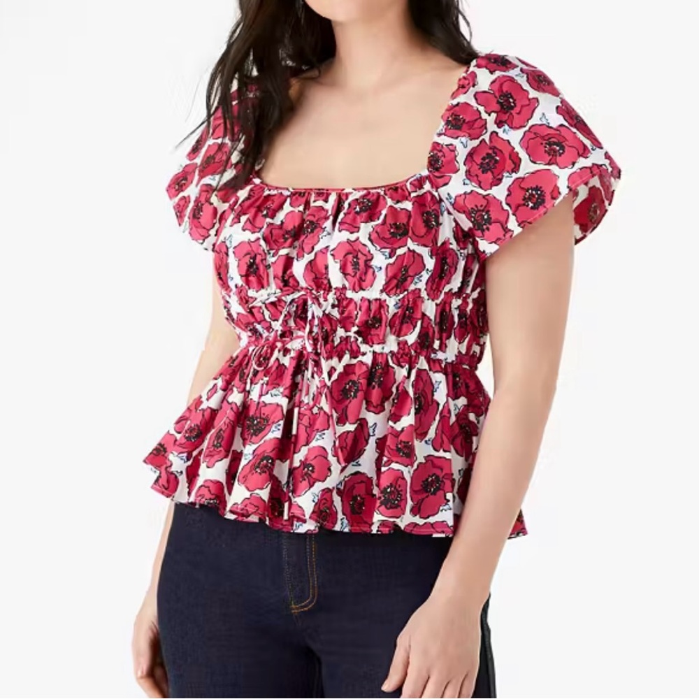 Kate Spade New York Poppy / Floral Elastic-Waist Dress | XS